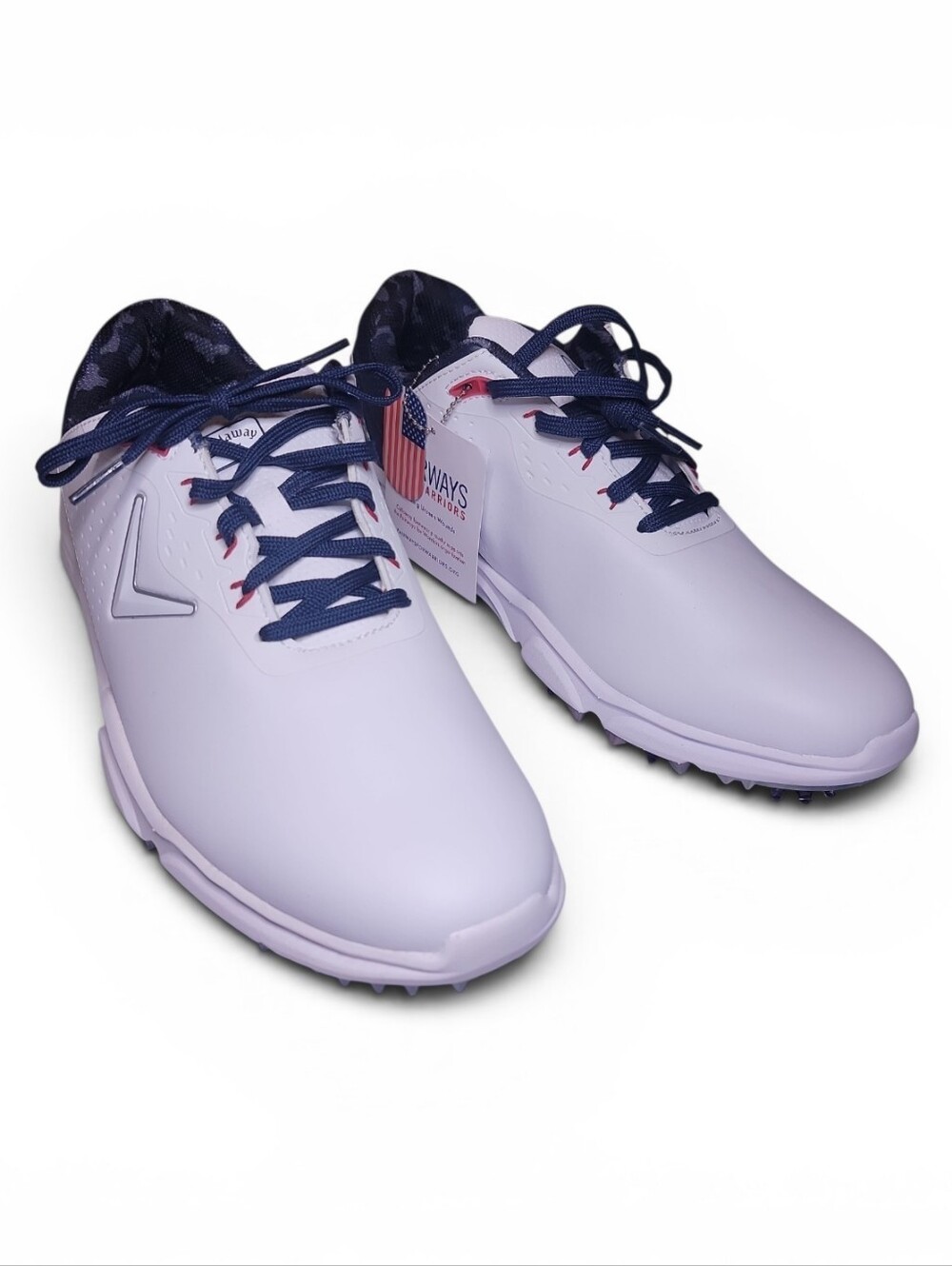 Callaway Coronado V2 Men's Lightweight Golf Shoes in Light White, Camo Trim